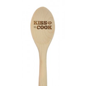 Koyal Wholesale "Kiss the Cook" Laser Engraved Wooden Mixing Spoon KOYA1948